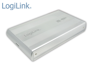 LogiLink 8,9 cm (3,5&quot;) Festplatten-Gehäuse, USB 3.0 zu SATA, silber