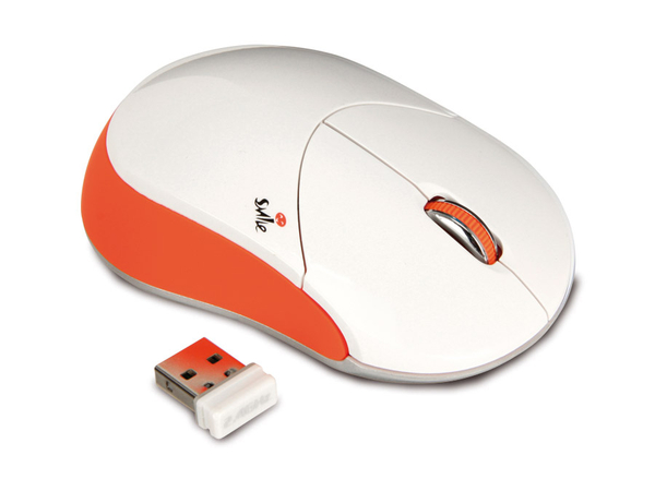 LogiLink Wireless Maus Smile, weiß/orange