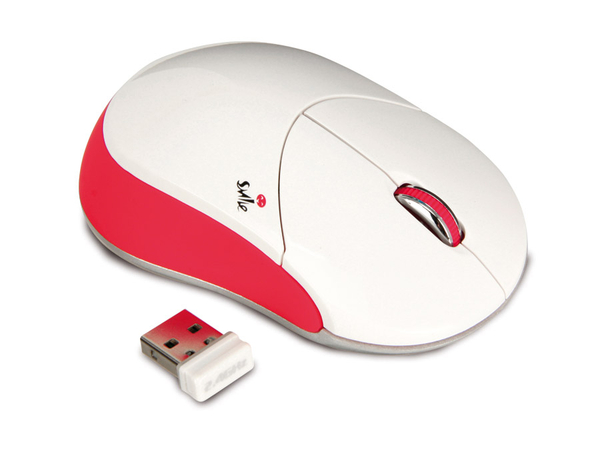 LogiLink Wireless Maus Smile, weiß/rot