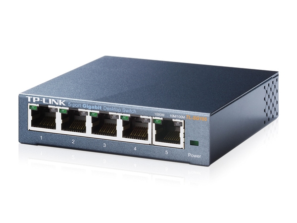 TP-LINK Gigabit Netzwerk Switch TL-SG105, 5-Port, bis 1000 Mbit/S, Metall - Produktbild 2