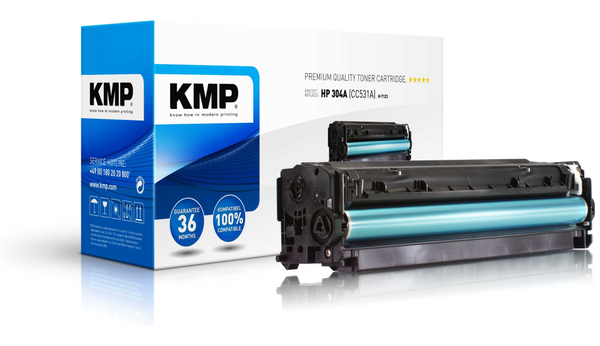 KMP Toner kompatibel für HP 304A (CC531A), cyan