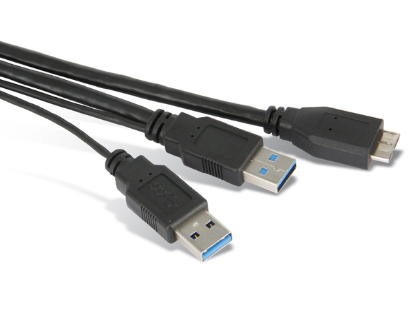 LogiLink USB 3.0 Y-Stromversorgungskabel, 0,6 m, schwarz