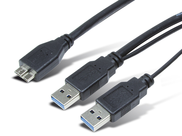 LogiLink USB 3.0 Y-Stromversorgungskabel, 1 m