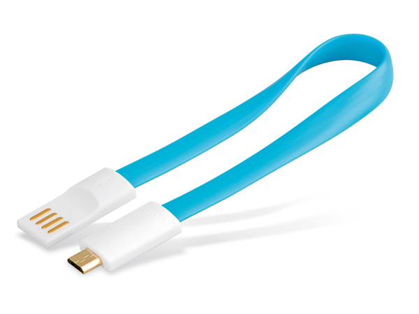 LogiLink USB 2.0 Kabel USB-A/Micro-USB, 0,2 m, blau - Produktbild 2