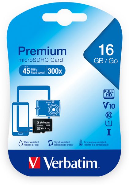 Verbatim MicroSDHC Card 44010, 16 GB - Produktbild 2