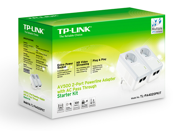 Powerline Adapter-Set TP-LINK TL-PA4020PKIT, 500 Mbps, 2x LAN - Produktbild 2