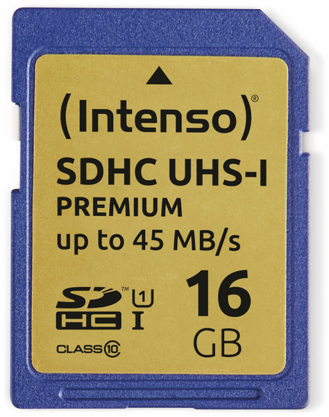 Intenso SDHC Card 3421470, 16 GB, Class 10, UHS-I