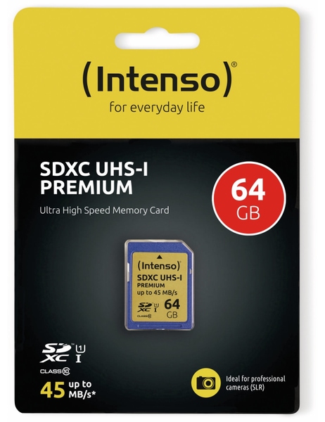 INTENSO SDXC Card 3421490, 64 GB, Class 10, UHS-I - Produktbild 2