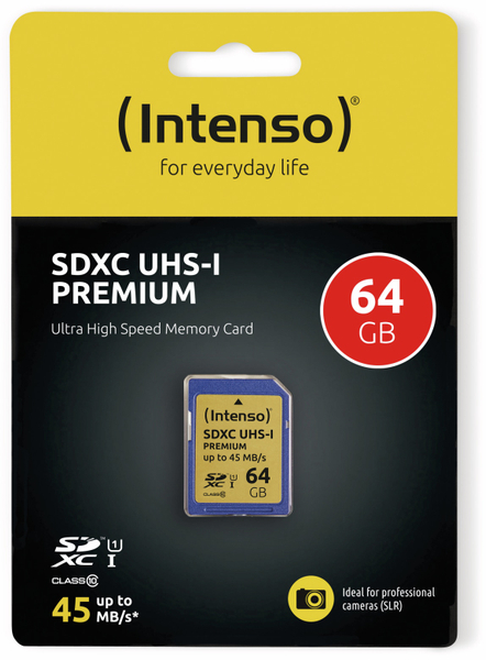 Intenso SDXC Card 3421490, 64 GB, Class 10, UHS-I - Produktbild 2