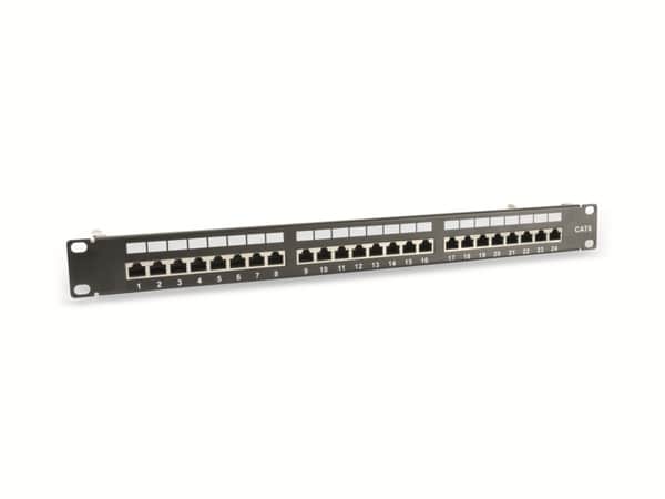 CAT.6 Patchpanel RED4POWER R4-N118S, 24-fach, 19&quot;, schwarz