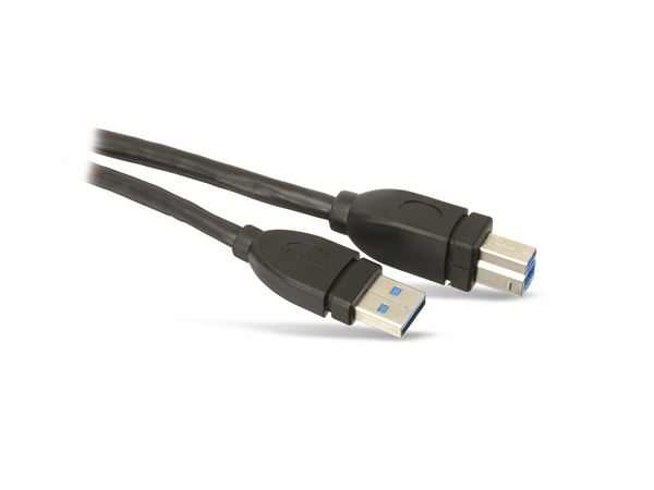 Hama USB3.0 Anschlusskabel, A/B, 5 m, schwarz