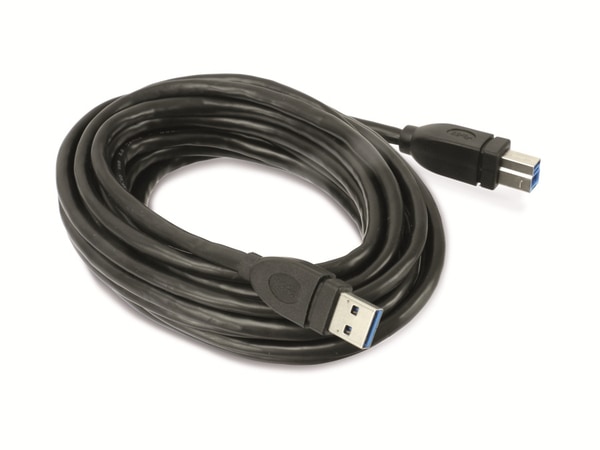HAMA USB3.0 Anschlusskabel, A/B, 5 m, schwarz - Produktbild 2