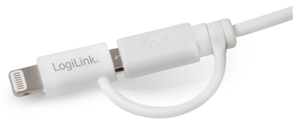 LogiLink USB Sync-u. Ladekabel weiß, 0,15 m für iPhone 6(s), Plus, SE, iPod - Produktbild 3