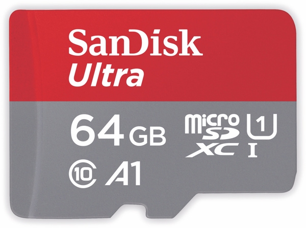 SanDisk MicroSDXC Card, 64 GB, CLASS10, Ultra