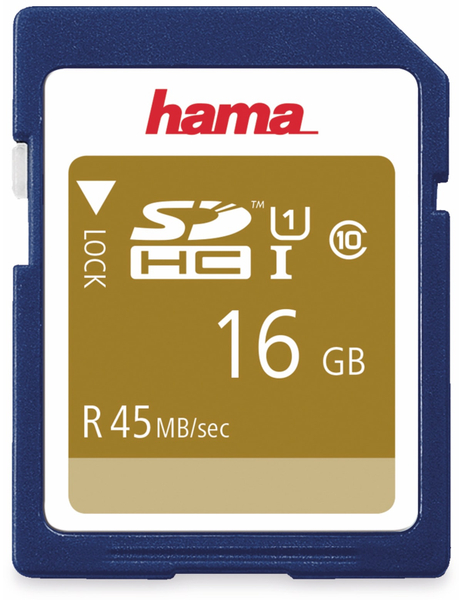 SDHC Card HAMA 114942, 16 GB, Class 10, UHS-I