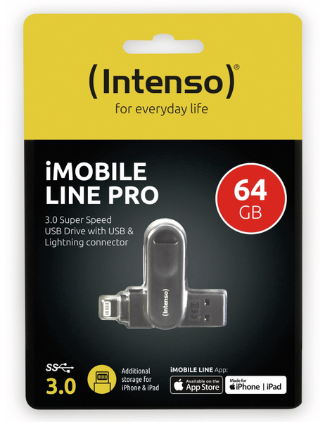 Intenso USB 3.0 Speicherstick iMoblie Line Pro 64 GB, Lightning - Produktbild 2