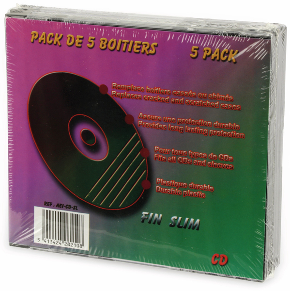 LTC DVD-Leerhüllen 5er Pack, Slim