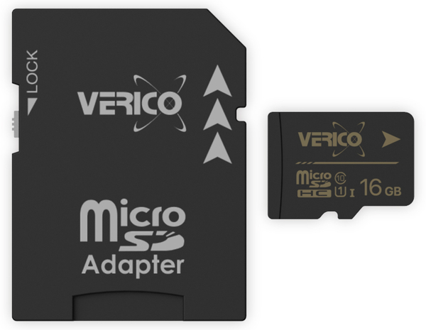 verico microSDHC Speicherkarte 16GB, Class 10, UHS-I, mit Adapter