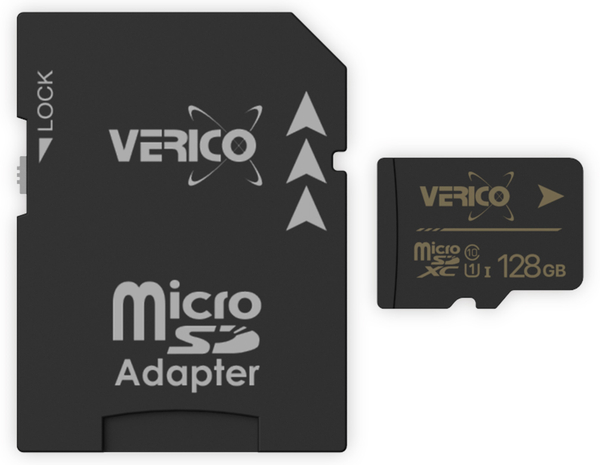 VERICO microSDXC Speicherkarte 128GB, Class 10, UHS-I, mit Adapter