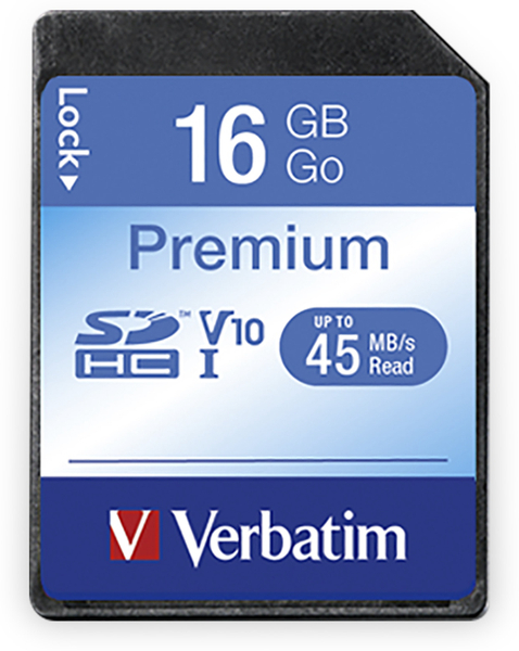 VERBATIM SDHC Card Premium, 16 GB, Class 10