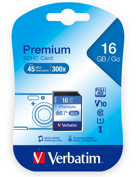 VERBATIM SDHC Card Premium, 16 GB, Class 10 - Produktbild 2