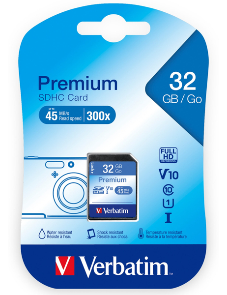 VERBATIM SDHC Card Premium, 32 GB, Class 10 - Produktbild 2