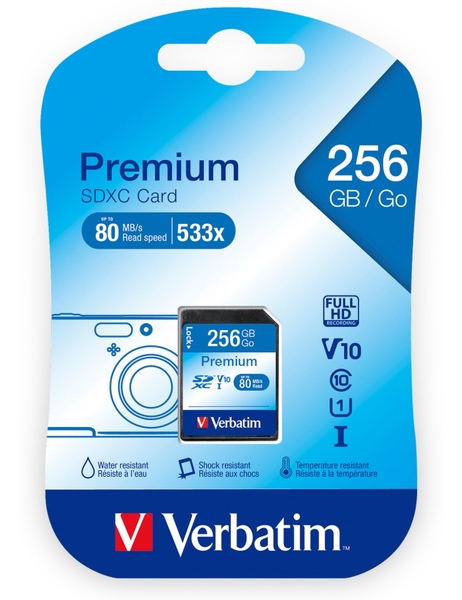 VERBATIM SDXC Card Premium, 256 GB, Class 10 - Produktbild 2