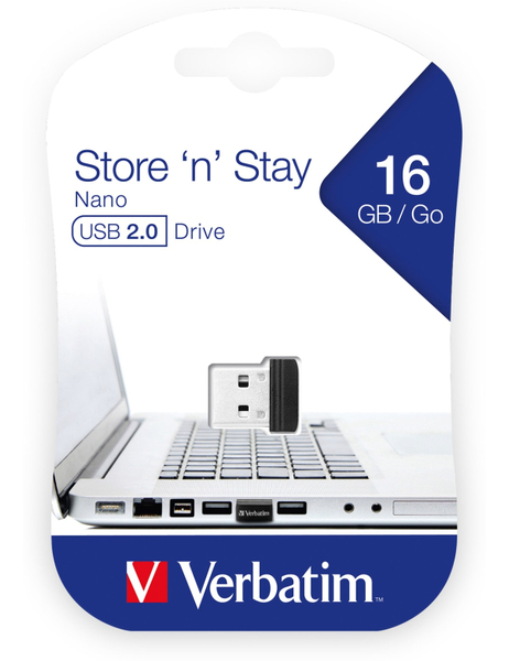 VERBATIM USB2.0 Stick Nano Store´n´Stay, 16 GB - Produktbild 2