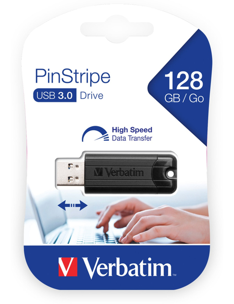 VERBATIM USB3.0 Stick PinStripe, 128 GB - Produktbild 2