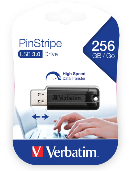 VERBATIM USB3.0 Stick PinStripe, 256 GB - Produktbild 2