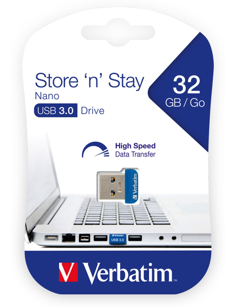 VERBATIM USB3.0 Stick Nano Store´n´Stay, 32 GB - Produktbild 2