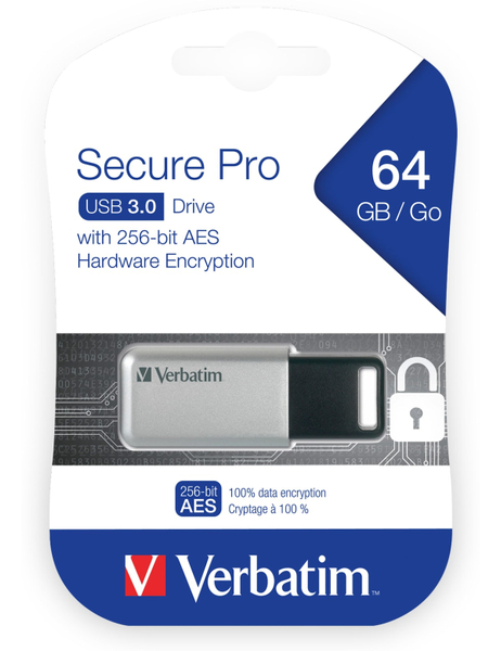 VERBATIM USB3.0 Stick Secure Pro, 64 GB - Produktbild 2