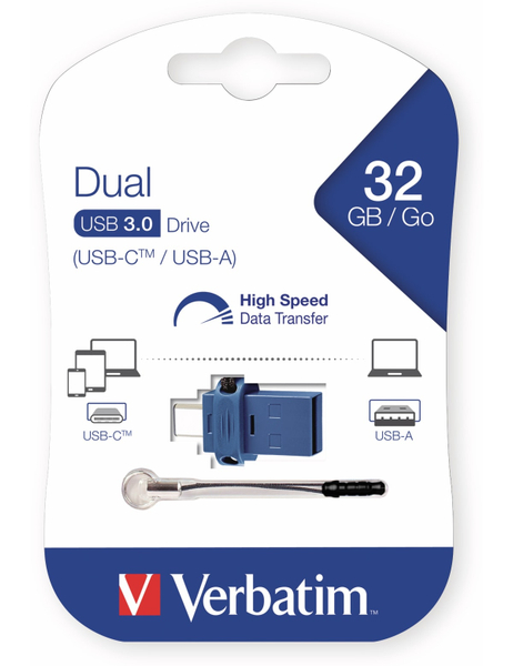 VERBATIM USB 3.0 OTG Stick Typ A-C, Dual Drive, 32 GB - Produktbild 2