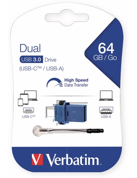 VERBATIM USB 3.0 OTG Stick Typ A-C, Dual Drive, 64 GB - Produktbild 2