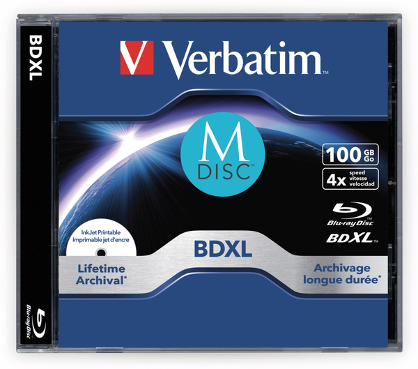 VERBATIM M-Disc BD-R, 100 GB, 1 Stück, Bedruckbar - Produktbild 2