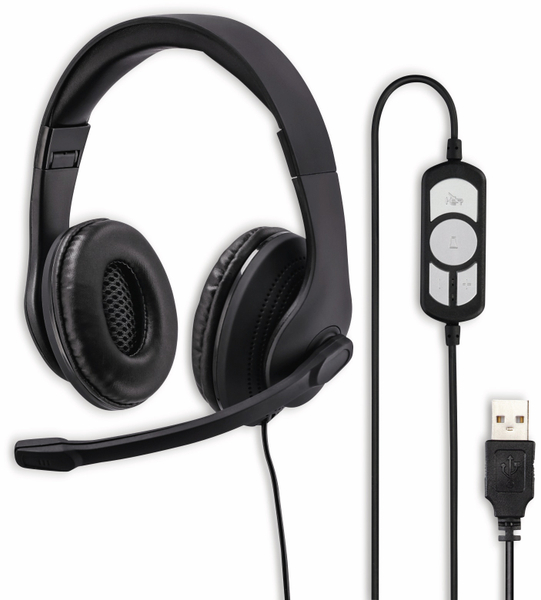 HAMA Headset HS-USB300, Stereo, schwarz