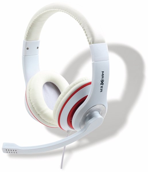 Headset MAXXTER ACT-MHS-003, 3,5 mm Klinke, weiß