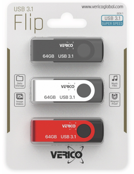 VERICO USB 3.1 Stick 3er Pack, 64 GB - Produktbild 2