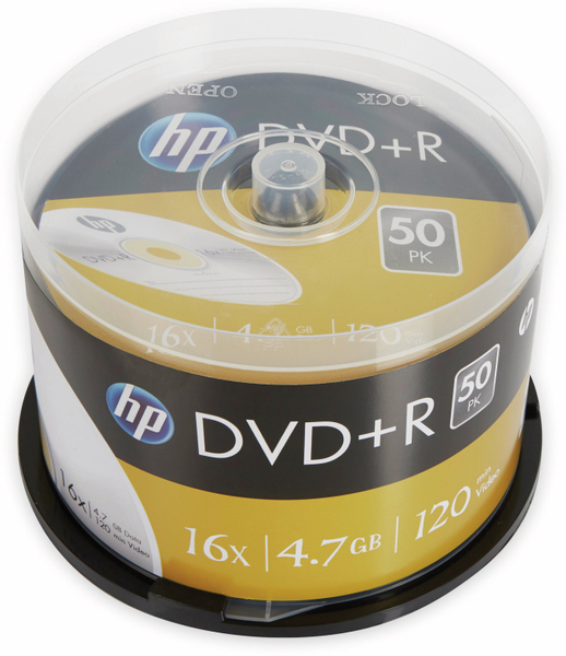 HP DVD+R 4.7GB, 120Min, 16x, Cakebox, 50 CDs