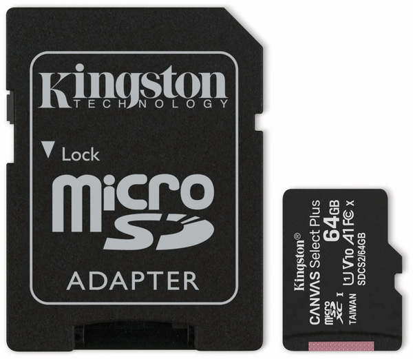 KINGSTON MicroSD-Card Canvas Select Plus, 64 GB