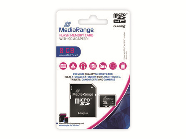 MEDIARANGE MicroSD-Card Class 10, 8 GB