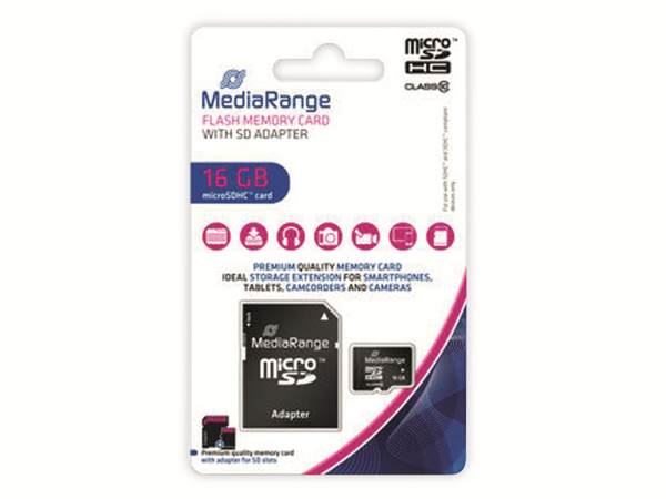 MEDIARANGE MicroSD-Card Class 10, 16 GB