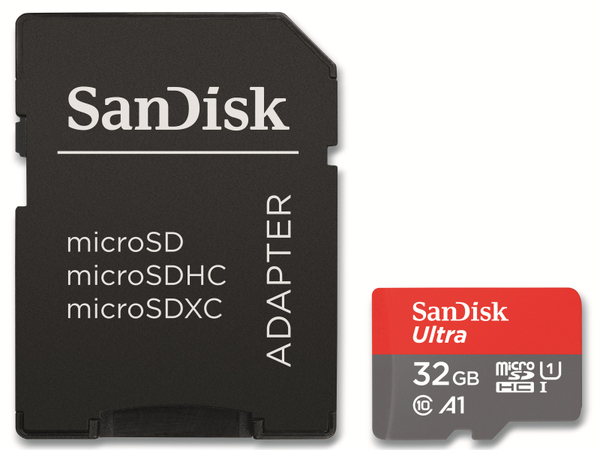 SANDISK microSDHC Speicherkarte Ultra, 32 GB, UHS-I