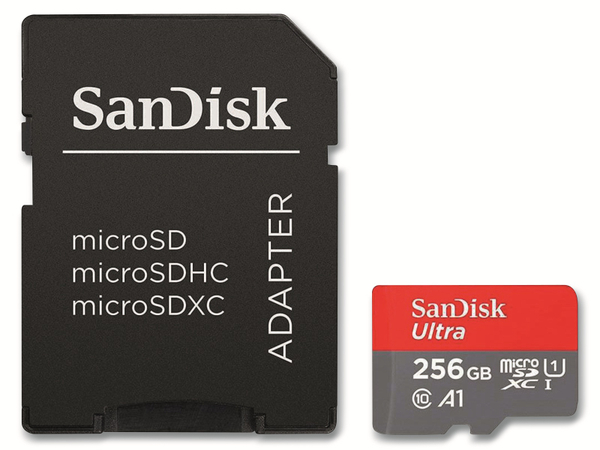 SANDISK microSDXC Speicherkarte Ultra, 256 GB, UHS-I