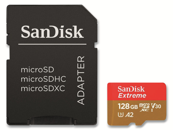 SANDISK microSDXC Speicherkarte Ultra, Extreme, 128 GB, UHS-I U3
