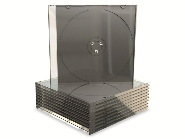 MEDIARANGE CD-Leerhüllen, Slim, 10er Pack, schwarz/transparent
