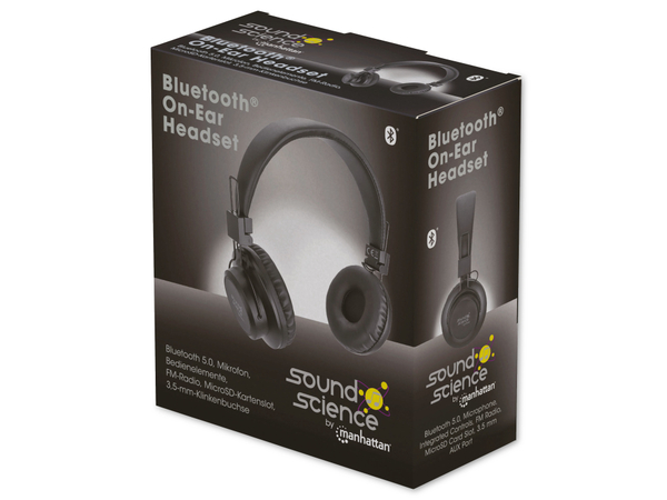 MANHATTAN On-Ear Headset, Sound Science Bluetooth, schwarz - Produktbild 9