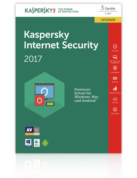 KASPERSKY Internet Security 2017, Upgrade, 3 PCs/Geräte (Code in a Box) FFP