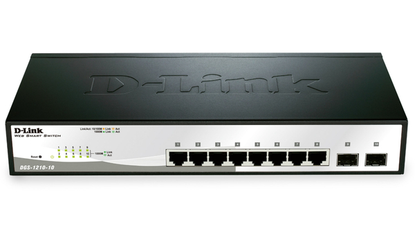 D-Link Gigabit Netzwerk-Switch DGS 1210-10, 8x LAN + 2x SFP