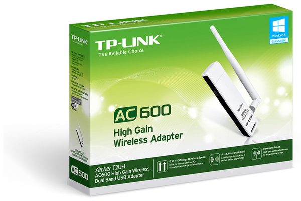 TP-Link USB-Netzwerkadapter Archer T2UH, 2,4/5 GHz, 583 MBit/s, USB 2.0 - Produktbild 2